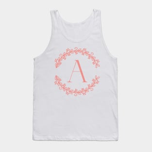 Pink Monogram- Letter A Tank Top